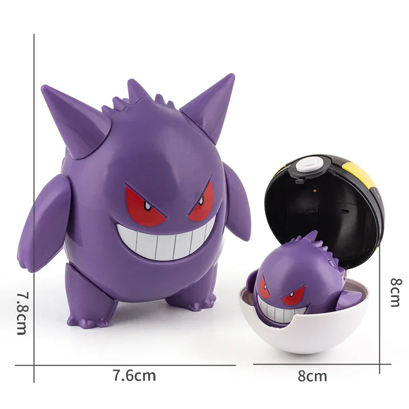 Pokemon Figures Toys Pocket Monsters Ball Model Pikachu Gengar Pokeball Dragonite Snorlax Pokeball Action Figures Toy Quick Pick Grocers